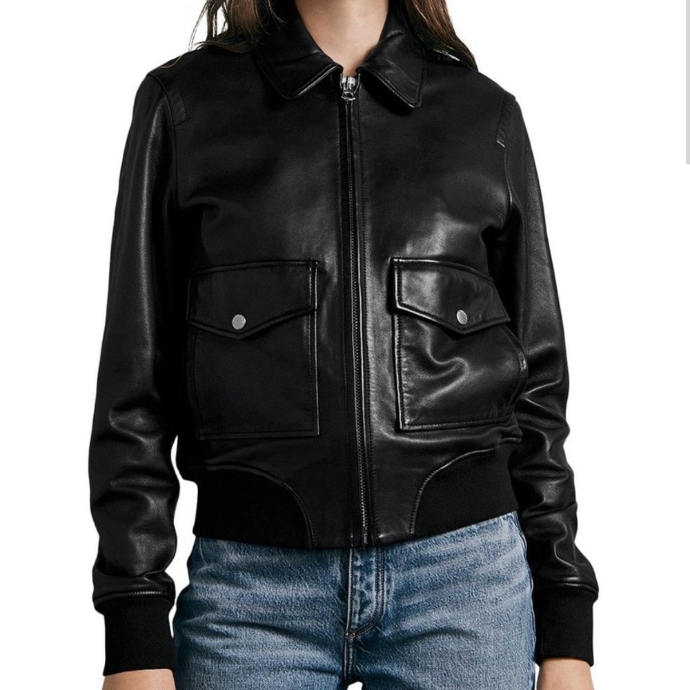 NWOT Rag & Bone Women's Andrea Lamb
Leather Jacket
